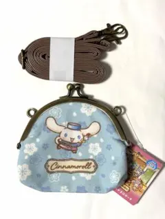 サンリオ　シナモロール　和菓子ティータイム　がま口ポーチ