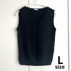 【GU】黒／Vネック／ノースリーブ／トップス
