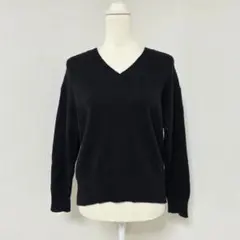 プラステ/PLST ウール カシミヤ Vネック ニット【S】ブラック