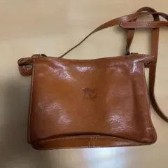 イルビゾンテ　ブラウン レザー ショルダーバッグ