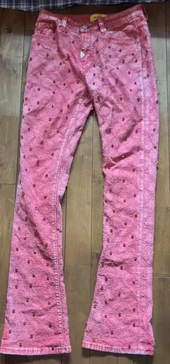 GUAPI 刺繍入りレッドデニムパンツ サイズ30 - メルカリ