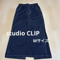 studio CLIP デニムロングスカート バックスリット ウエストゴム