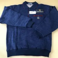 York Barry ニットポロセーター M ネイビー