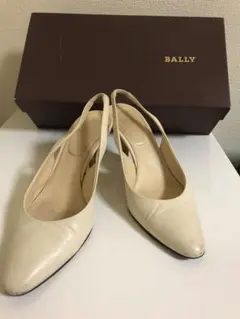 BALLY アイボリー スリングバック ハイヒール