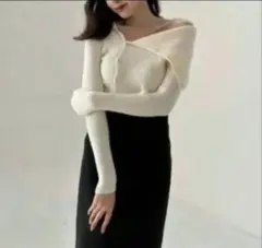 【完売品】ニット decollete elegant rive knit