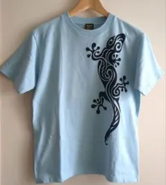Habu Box 半袖Tシャツ ゲッコー柄 水色　Sサイズのサムネイル