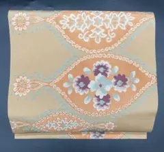 △名古屋帯 洒落帯　高級△ 正絹　大正ロマン　アンティーク　花柄　311