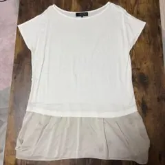 UNTITLED Tシャツ　フリルぺプラムトップス ホワイト 2