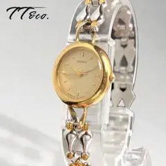 SEIKO　腕時計　ブレスウォッチ　金文字盤　オーバル　ゴールド　金　可動品