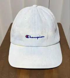 Champion（チャンピオン）ライトブルー デニム キャップ　色落ち フェード