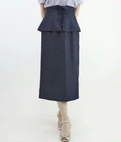 an another angelus コルセットデザインデニム風タイトスカート