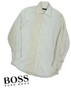 【HUGO BOSS】 ホワイト 長袖ドレスシャツ XL寸c9のサムネイル