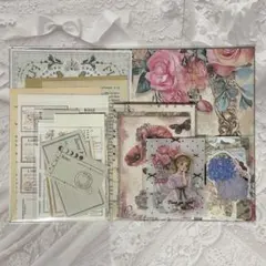 502 コラージュ素材　100枚以上　A4デザインペーパー　紙モノ　シール　平袋