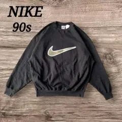 超希少 90s NIKE ナイキ スウェット ビッグスウッシュ 両面 銀タグ