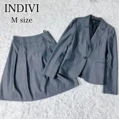 ✨美品✨INDIVI スカートスーツ セットアップ M グレー　スカートインナー