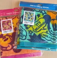 ディズニー　ウォッシュタオル　総柄　２枚セット