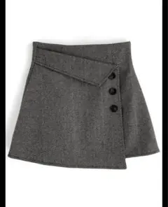 インパン裏地付ヘリンボーンアシメミニスカート[tu923]
