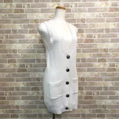 BURBERRY BLUE LABEL ロングニットベスト 38 白 594のサムネイル