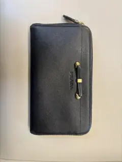 PRADA プラダ サフィアーノ リボン ラウンドファスナー 長財布 ブラック