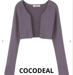COCODEAL ビジュークロップドニットカーディガン