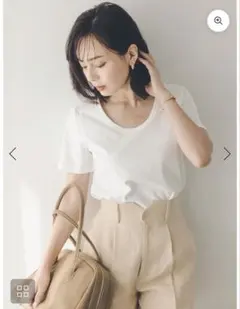 anuans シルクタッチコットンUネックTシャツのサムネイル