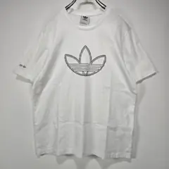adidas　半袖　Tシャツ　L　ビッグロゴ　トレフォイル　ホワイト　古着コーデ