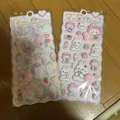 かわいいユニコーンと動物キャラクターのステッカー2シート