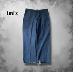 Levis デニムワイドパンツ y2kリメイクバギーパンツ スラックス ネイビーのサムネイル