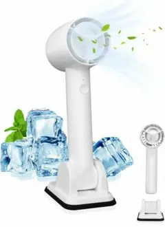 ❤️手持ち扇風機ハンディファン❤️ 卓上 USB充電式3段階風量超軽量 ホワイト