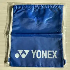 YONEX シューズケース　巾着袋 青 約360mm x 450mm