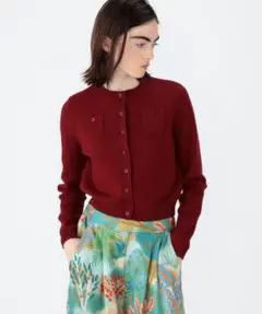 CABaN コットンカシミヤ クルーネックカーディガン　xs