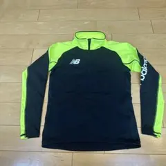 ジュニアNew Balance ハーフジップジャージ 黒/蛍光イエロー