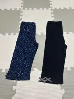 キッズレギンス 2点セット ネイビーとダークグレー　110サイズ