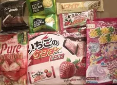 お菓子まとめ売り　いちごのサンダー　セコイヤ　ピュレグミ　ねるねるねるね