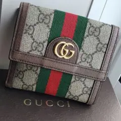 美品✨GUCCI 折り財布 シェリーライン マーモント GG PVC ロゴ シマ