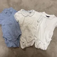 JoJo maman bebe ロンパース 6-12ヶ月 青 白