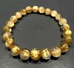 高品質】ゴールドルチルクォーツ ブレスレット 9.5〜9.8mm 内径16cm