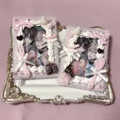 トレカケース ホイップデコ 量産型 いちご リボン ピンク チョコ ペア ハート