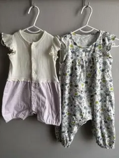 GU フリル付きロンパース 70、80サイズ 2点セット