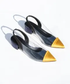 Creatures of Comfort PVC×サテン スリングバック