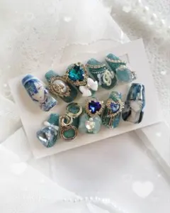 現品♡ネイルチップ♡韓国♡量産型♡フレンチガーリー♡y2k♡サブカル♡痛ネイル♡