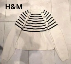 H&M ボーダーニット ハイネック Sサイズ