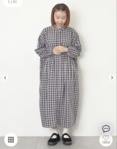 SM2 チェックロングシャツワンピース