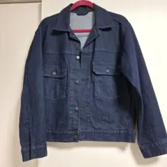 ダークブルーデニムジャケット M　女性が1回着用のみ