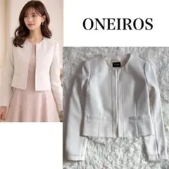 ノーカラージャケット フォーマル セレモニー パール 入学式 卒業式 白