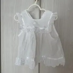 CELINE ホワイト ベビードレス フリル　エプロン