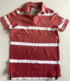 希少00s ◇アバクロポロシャツ L Sueded Polo半袖 ボーダーピンク 