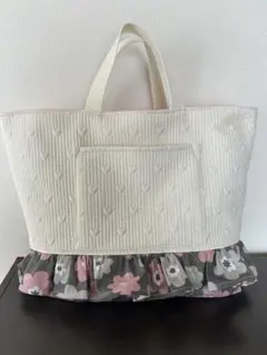 レッスンバッグ ヌビ ハンドメイド ハート フリル絵本バッグ 入園入学