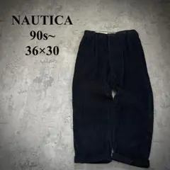 90s~ ノーティカ（36×30）太畝コーデュロイパンツ＊2タック＊バギーのサムネイル