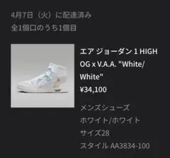 AIR JORDAN 1 HIGH OG X V.A.A. アラスカ　28.0